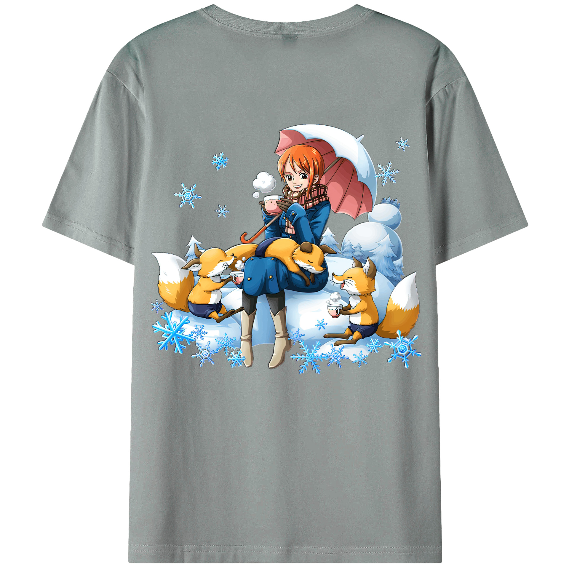 （画像用） ワンピース ナミ ONE PIECE Nami 綿100％ メンズ半袖Tシャツ（バックプリント） 通気性